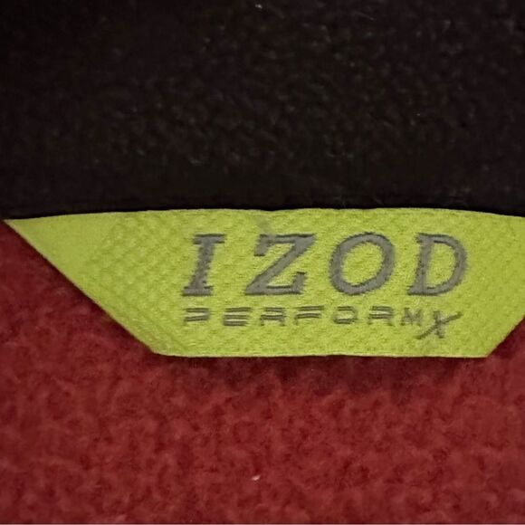 Izod PerformX Ratio Mens Red/Paprika Fleece Zipper Jacket Size XL - Picture 3 of 7